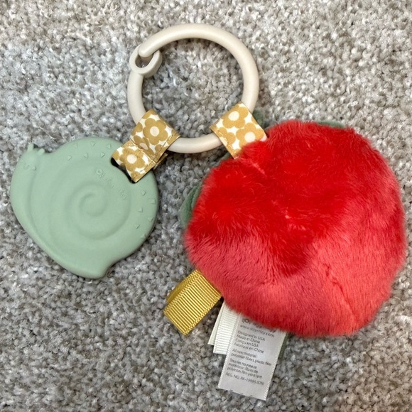 Itzy Ritzy Strawberry Plush Baby Toy with Teether - Picture 2 of 2